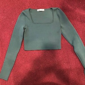 Zara Square Neck Sweater Crop Top, Size Medium